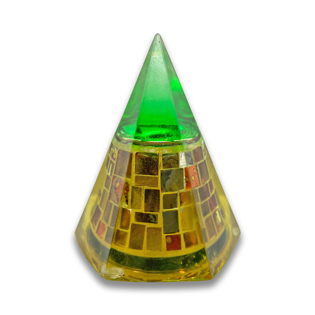 Yellow Pattern Bell - Medium Pyramid Orgone Generator - Orgonite ...