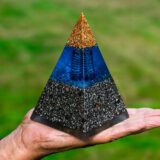 The Sacred Point - Handmade Russian Pyramid Orgonite blue