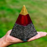 The Sacred Point - Handmade Russian Pyramid Orgonite red